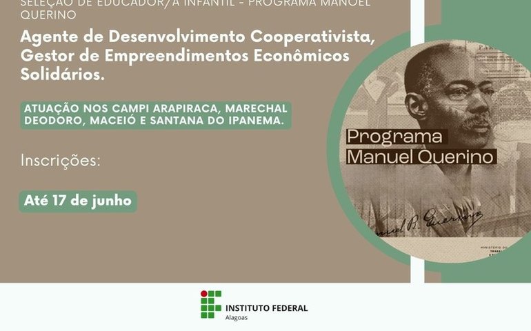 Ifal seleciona profissionais para atuarem como educadores infantis pelo Programa Ecosol