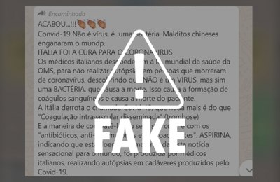 É falsa mensagem sobre o novo coronavírus ser uma bactéria