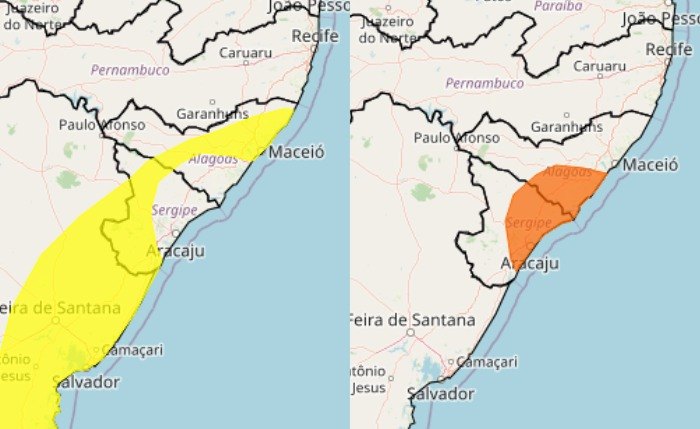 Alertas de chuvas foram emitidos pelo Inmet