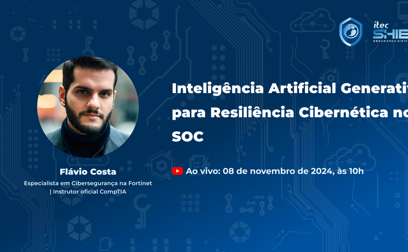 ITEC promove palestra online que destaca o papel da inteligência artificial generativa para a resiliência cibernética