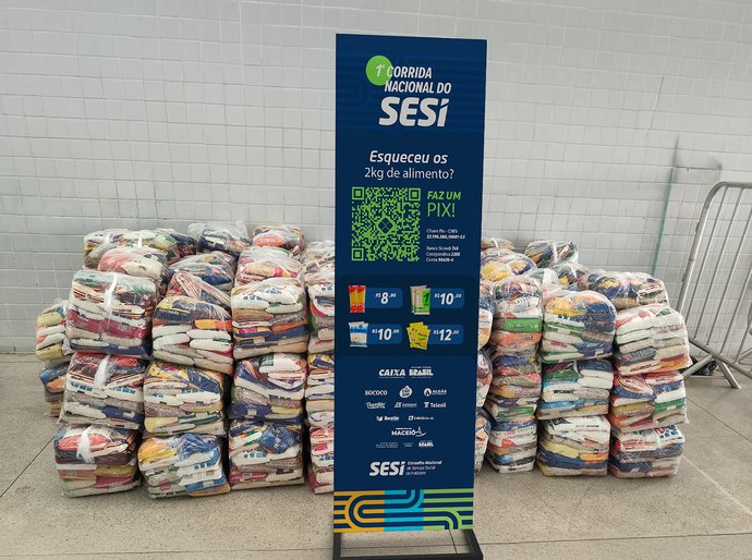 Corrida Nacional do Sesi em Maceió arrecadou 2,8 toneladas de alimentos