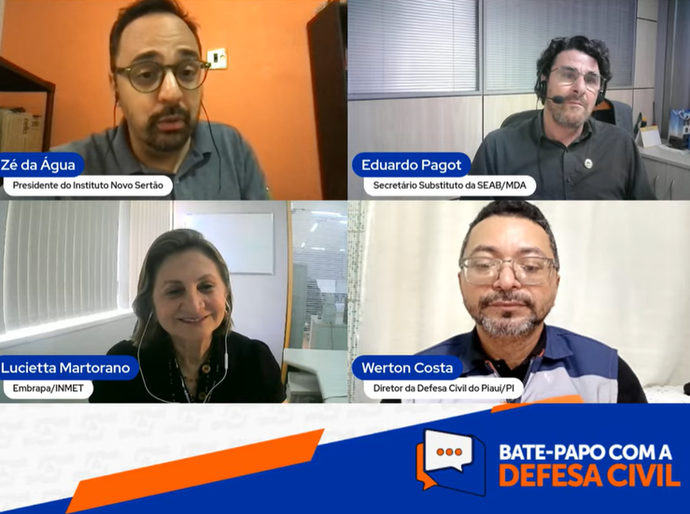 Bate-Papo com a Defesa Civil: fortalecimento da agricultura familiar ajuda na redução dos riscos de desastres