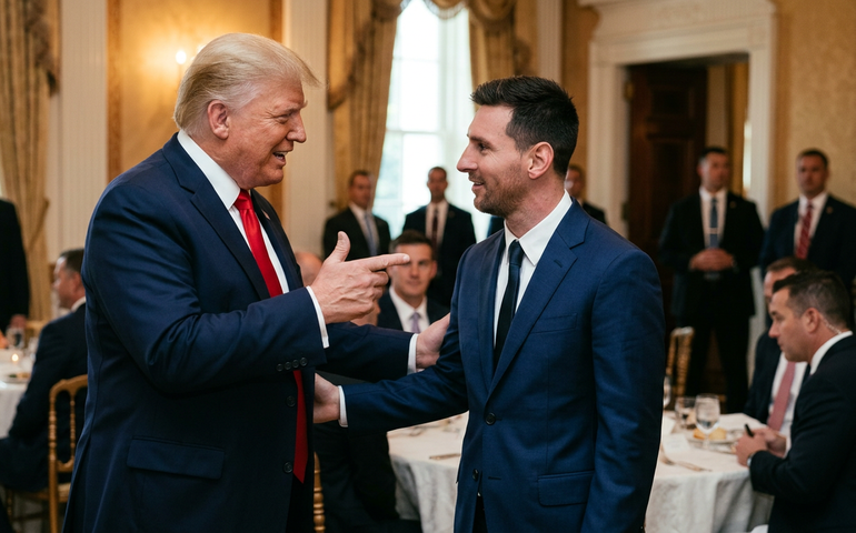 Donald Trump elogia Palmeiras em encontro com Messi na Casa Branca: 'Melhor time do Brasil'