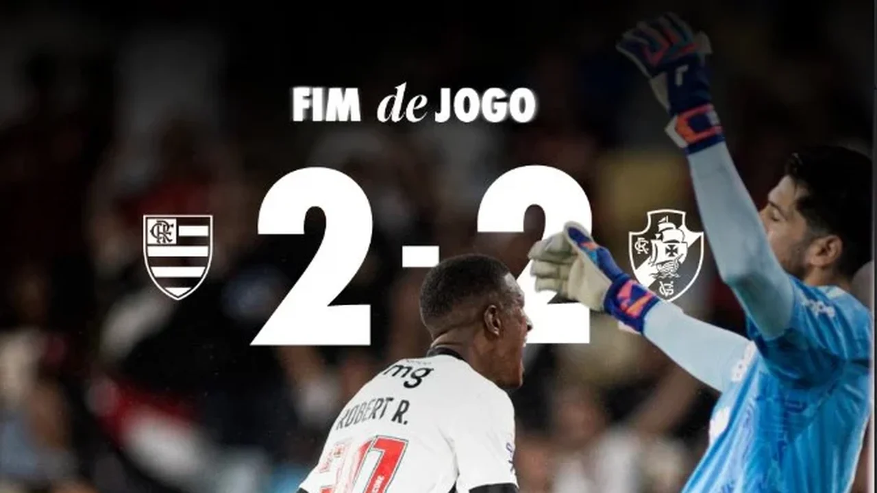 Vasco marca no último lance e arranca empate no clássico com o Flamengo pelo Brasileirão