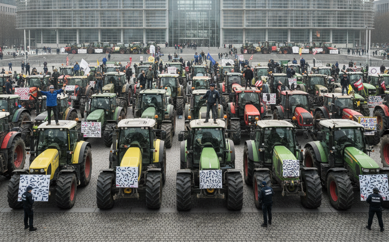 Agricultores franceses pressionam Parlamento Europeu contra acordo Mercosul-UE