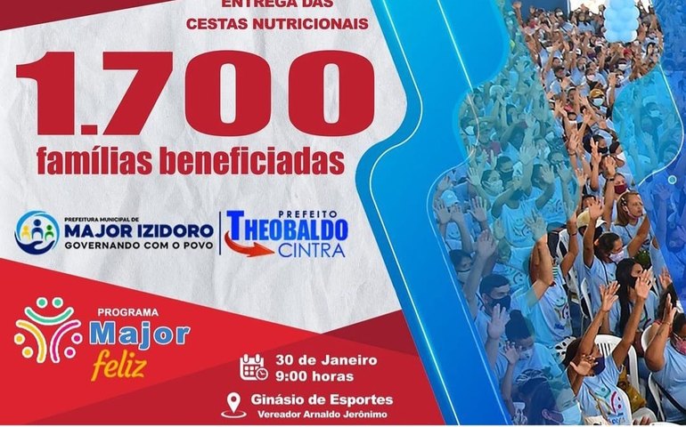 Prefeitura entrega nesta segunda, 30, primeiras cestas do programa Major Feliz em 2023