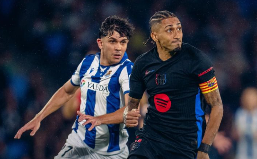 Sem Yamal e com Raphinha apagado, Barcelona perde para a Real Sociedad no Espanhol