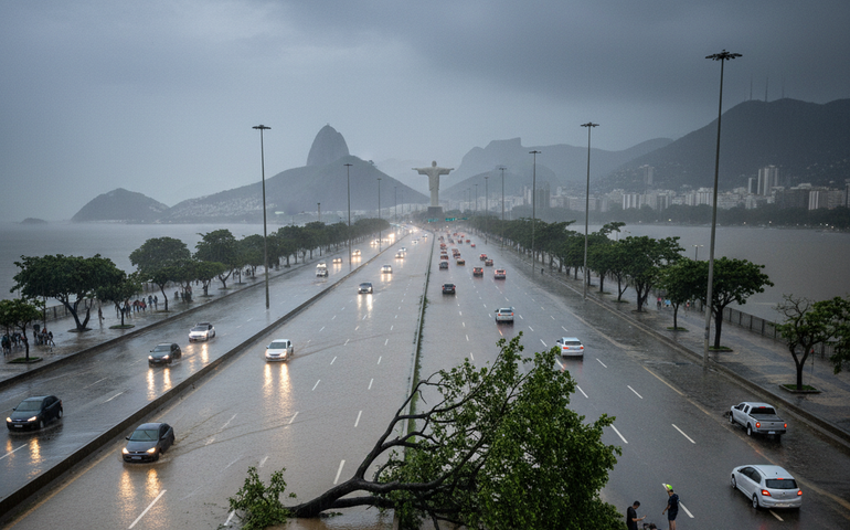 Rio ainda pode ter temporal nesta sexta; cidade tem queda de árvores e pontos de alagamento