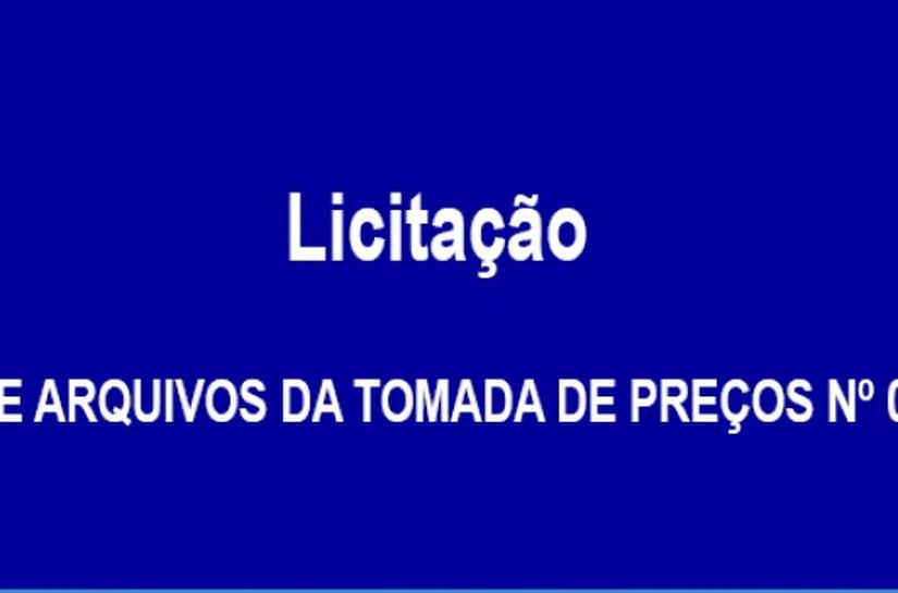 Porto Calvo: Edital e arquivos da tomada de preços Nº01/02-2016
