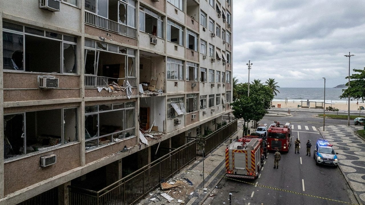 Vítima ferida durante explosão em prédio em Copacabana segue hospitalizada