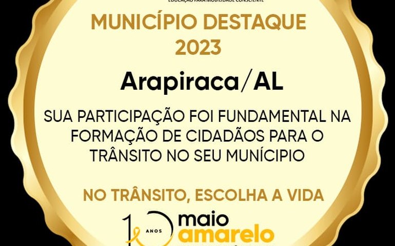 Projeto de educação no trânsito de Arapiraca ganha prêmio nacional