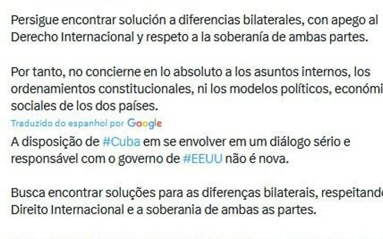 Chanceler cubano afirma que diálogo com EUA não aborda assuntos internos