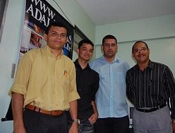Pastor Ismael Silva (1º à direita) com seus auxiliares na Redação do AD Alagoas