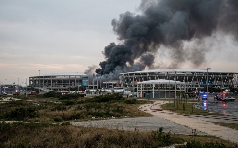 Incêndio atinge o Parque Olímpico, na Zona Sudoeste do Rio