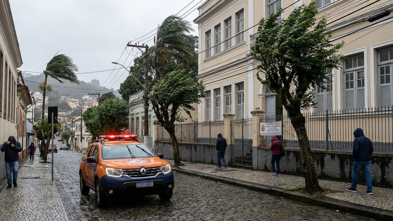 Petrópolis suspende aulas e Defesa Civil alerta para ventos moderados a fortes ao longo desta sexta-feira