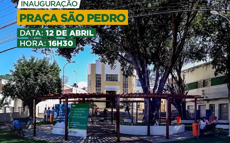 Prefeitura de Palmeira entrega  nova Praça São Pedro nesta sexta-feira (12)