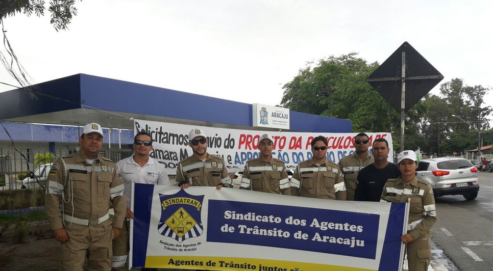 agentes de trânsito manifestação