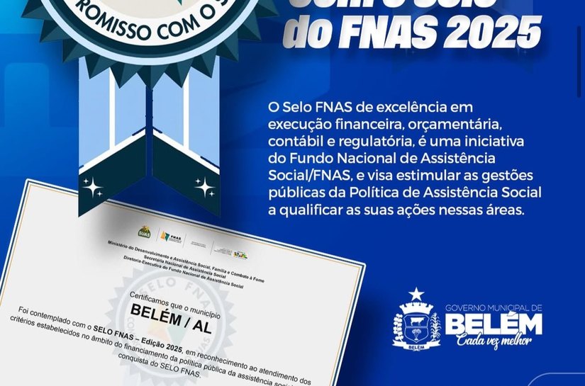 Município de Belém conquista selo do FNAS 2025
