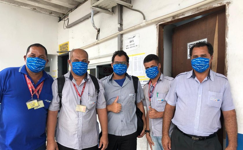 Empresas de ônibus distribuem máscara para os mais de três mil rodoviários de Maceió