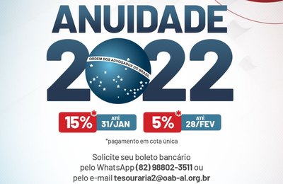 OAB-AL anuncia descontos e traz inovação no pagamento das anuidades 2022