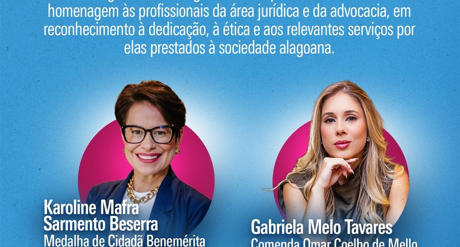 Juristas alagoanas serão homenageadas em sessão solene na ALE