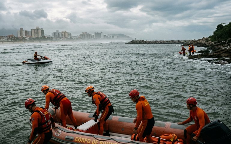 Bombeiros mantêm buscas por adolescente desaparecido no mar do Guarujá
