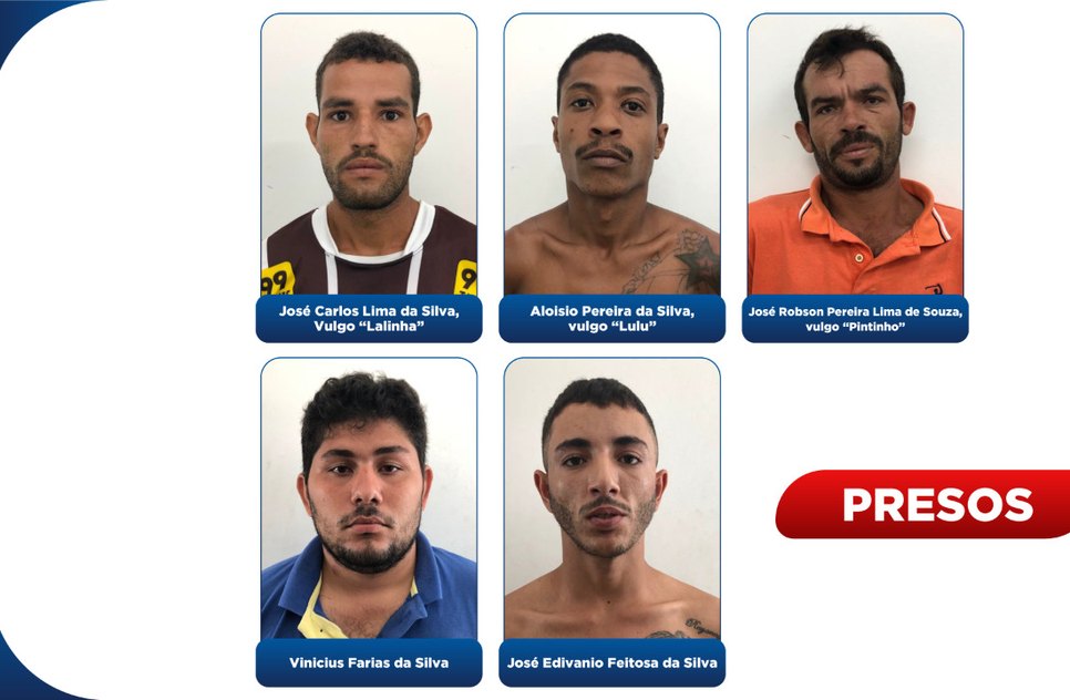 ssp cinco presos Porto da Folha