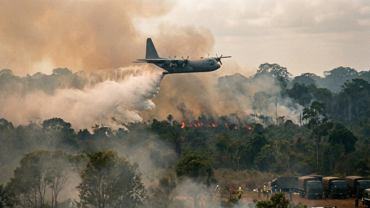 FAB realiza primeira missão de combate aos incêndios florestais no Amazonas