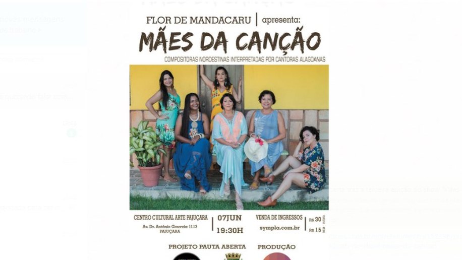 Projeto Pauta Aberta traz a terceira edição do show "Mães da Canção"