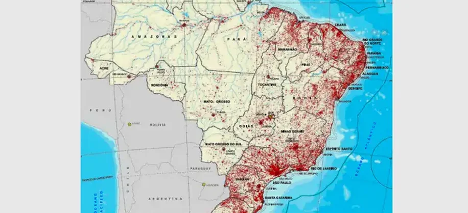 Brasília (DF), 17/08/2026 - mapa ilustrativo do IBGE para a matéria