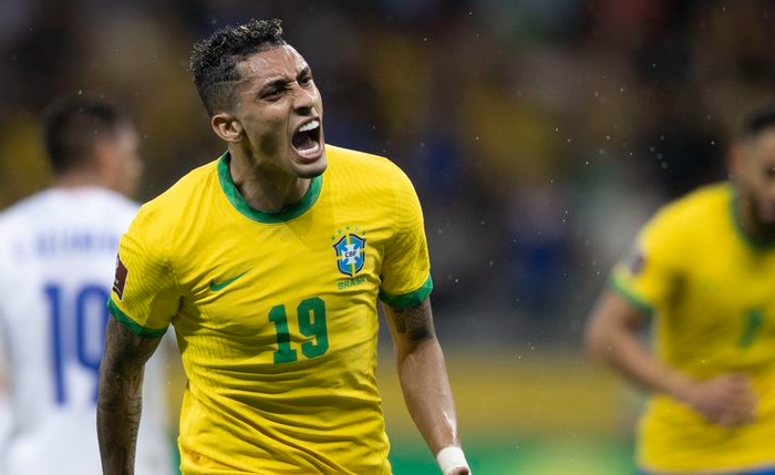 O atacante Raphinha, do Leeds United (Inglaterra)