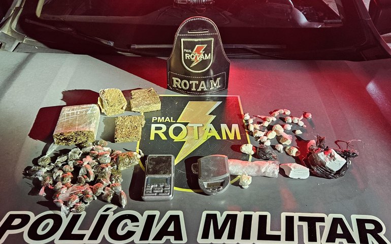PM apreende quatro armas de fogo e drogas em ocorrências registradas em Maceió e no interior