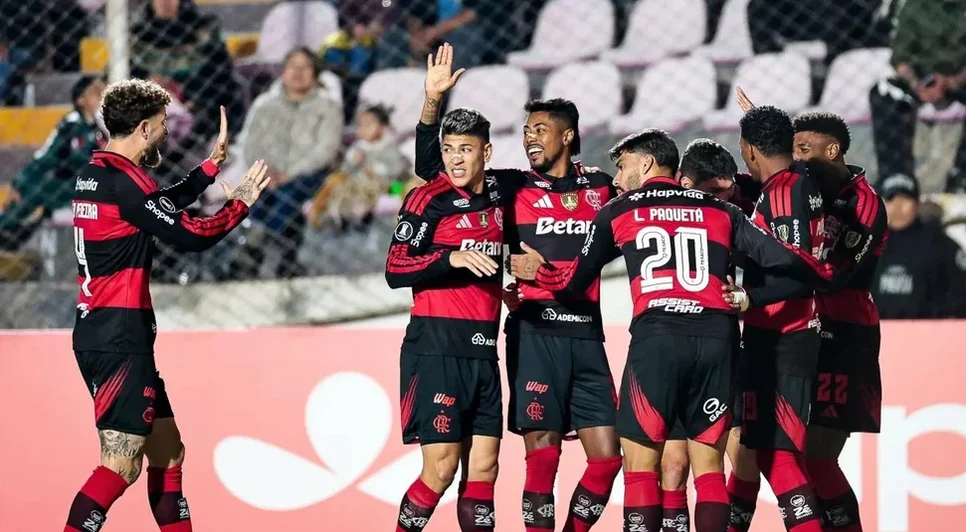 Jogadores do Flamengo celebram gol de Bruno Henrique - Foto: Gilvan de Souza/Flamengo