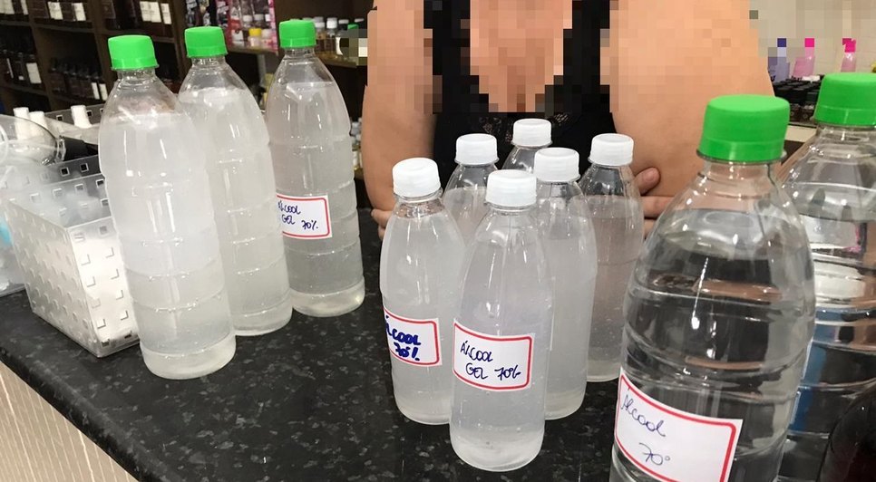 ALCOOL EM GEL FALSO / Foto: Ascom/Semdec
