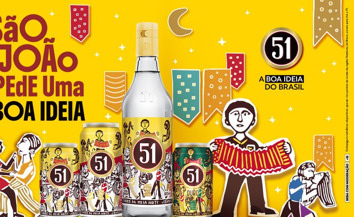 A edição colecionável inclui três versões da Cachaça 51 Branca e a Cachaça 51 Ouro em lata de 350 ml