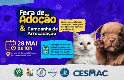 Cesmac promove nova edição da Feira de Adoção e reforça campanha por um lar para animais resgatados