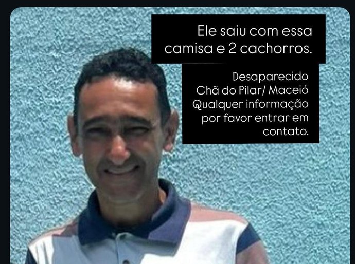 Família procura homem desaparecido no município de Pilar