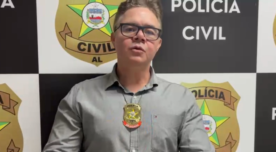 O Delegado Fernando Lustosa falou sobre a operação e a prisão do foragido. Foto: Reprodução/PC-AL.