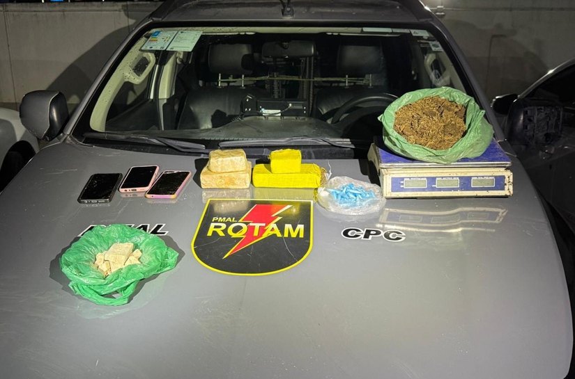 Rotam apreende arma, drogas e recupera veículo roubado durante ocorrências em Maceió