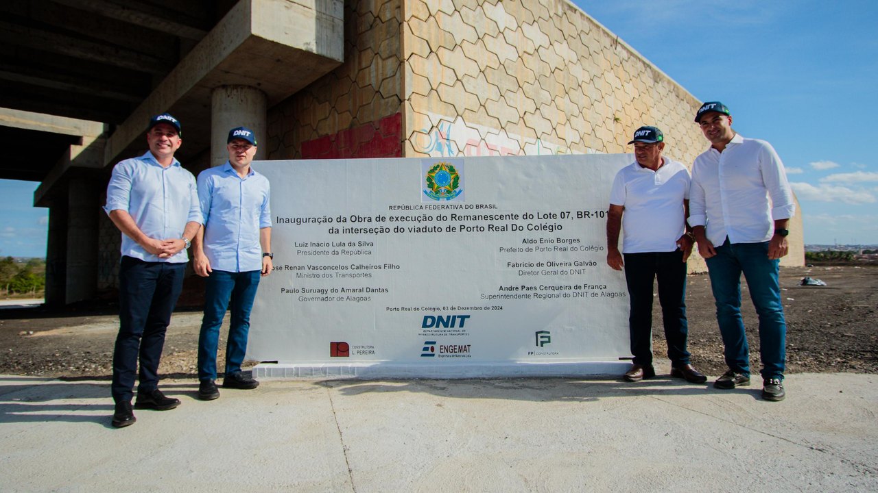 Paulo Dantas destaca parceira com Governo Federal durante entrega de viaduto em Porto Real do Colégio