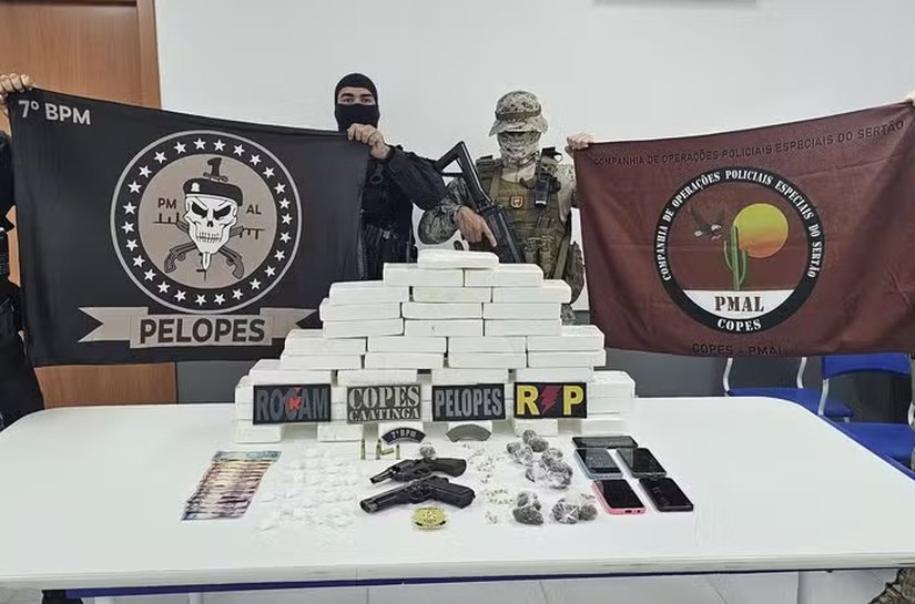 Polícia apreende 40 quilos de cocaína e prende cinco suspeitos em operação no Sertão de Alagoas