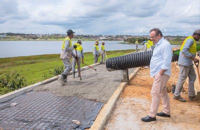 Modernização do Lago da Perucaba, em Arapiraca, estão com mais de 80% dos serviços realizados