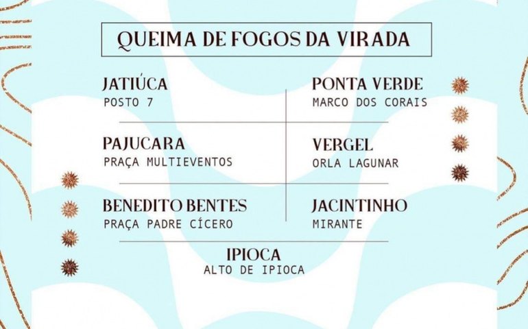 Maceió terá queima de fogos em sete pontos da capital; confira a programação