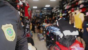 Receita Federal deflagra operação para apreender produtos falsificados no Centro de Aracaju; VÍDEO