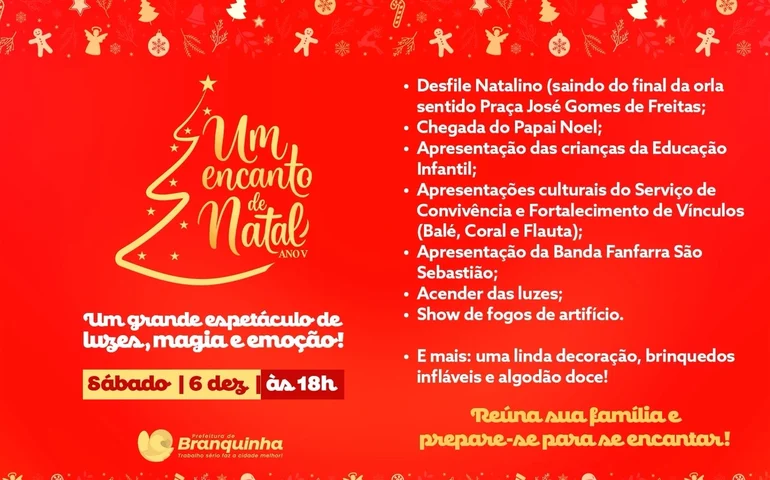 Prefeitura de Branquinha promove um Encanto de Natal