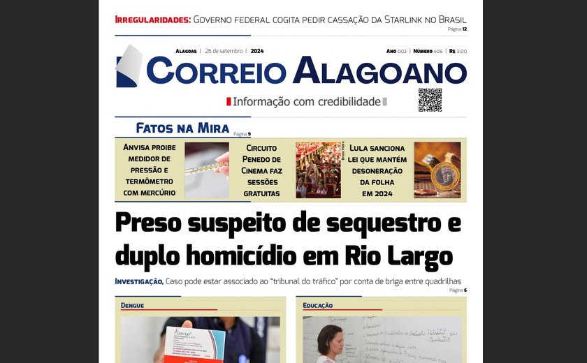 Preso suspeito de sequestro e duplo homicídio em Rio Largo