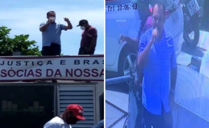 Empresa anexou na ação fotos do vereador Chico Sales e de outros manifestantes