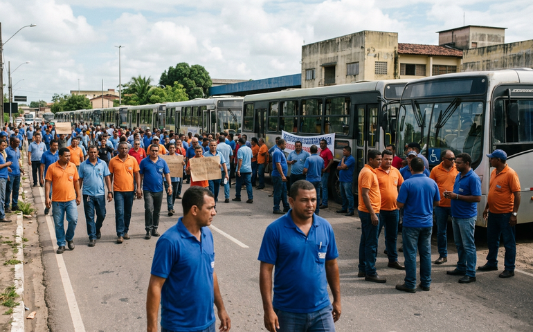 Rodoviários de São Luís fazem greve para cobrar pagamento de reajustes