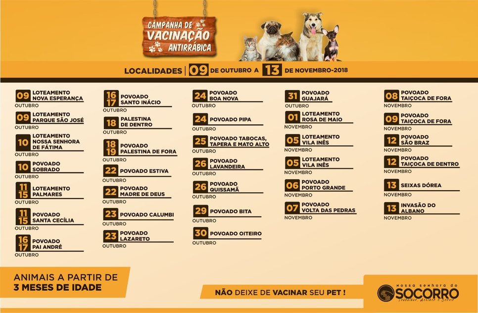 Vacinação antirrabica / Foto: Nossa Senhora do Socorro