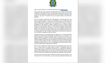 Carta de Flávio Bolsonaro